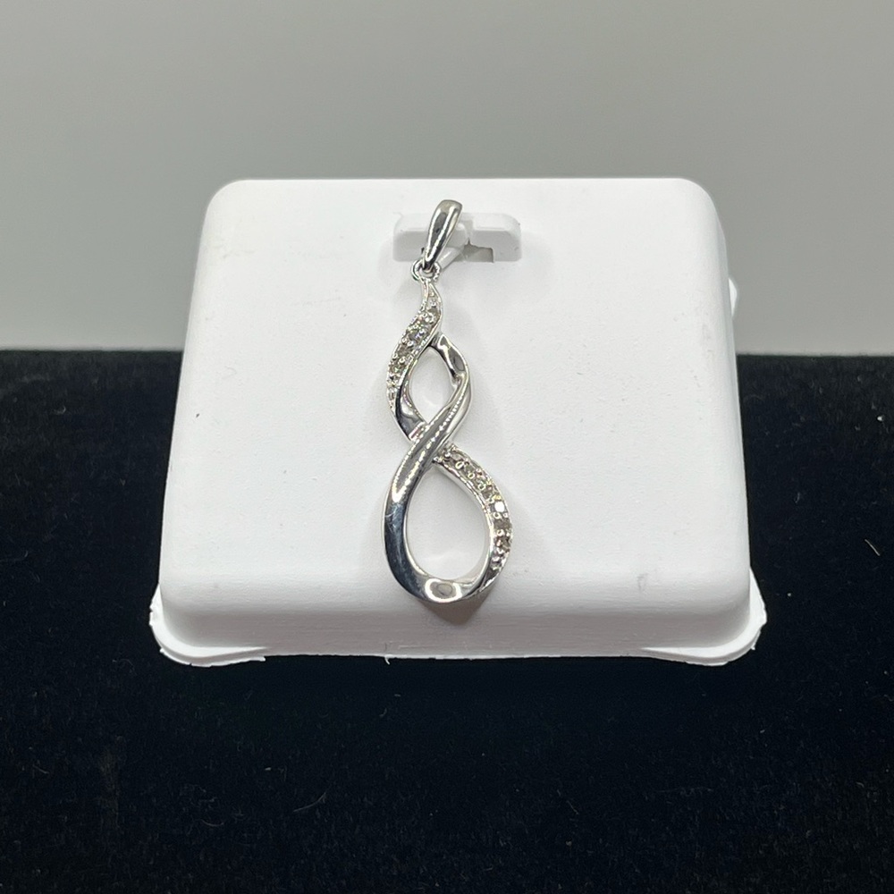 Real Natural Diamond Infinity Necklace in .925 Silver